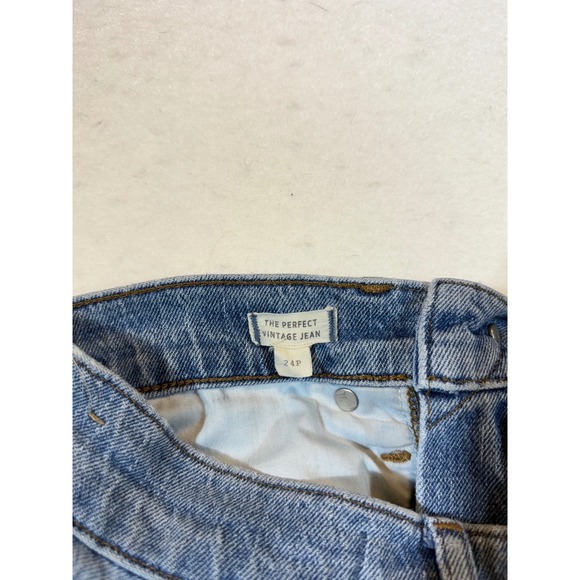 Madewell The Perfect Vintage Jean Women's Size 24P High Rise Raw Hem Blue Denim - Picture 4 of 6